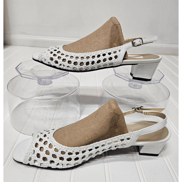 David tate womens sandals white Wicker Design Patent Leather size 8. - Picture 3 of 5